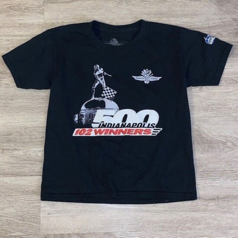 Indianapolis 500 102 Winners 2018 Youth Medium Black T Shirt